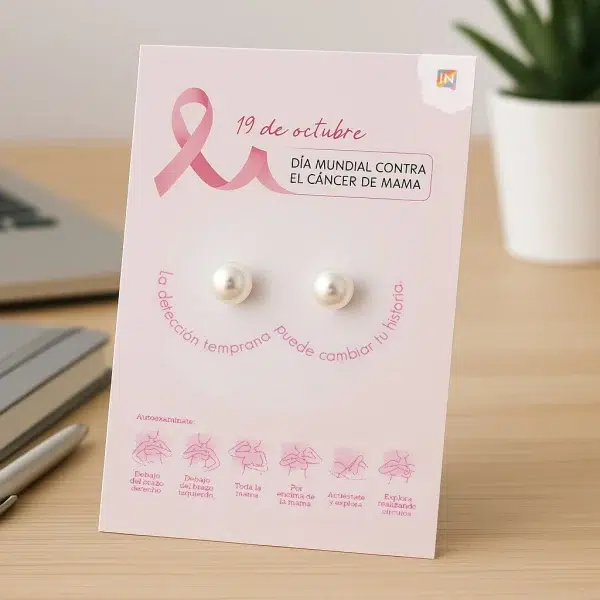 Tarjeta con aretes perla